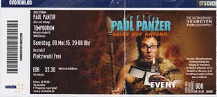 Paul Panzer Berlin Eintrittskarte 2015